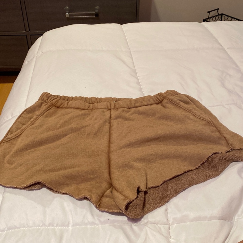 Brown aerie cotton sweat shorts